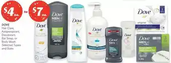 IDA Pharmacy Dove hair care, antiperspirant, deodorant, bar soap, or body wash offer