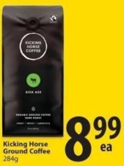 Save on Foods kicking Horse Ground Coffee 284g offer