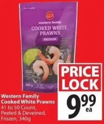 Save on Foods Western Family Cooked White Prawns 340g offer