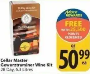 Save on Foods Cellar Master Gewurztraminer Wine Kit 6.3L offer