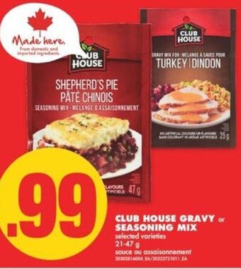 No Frills Club House Gravy or Seasoning Mix 21-47g offer