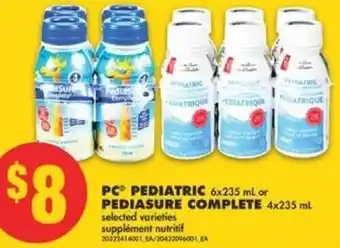 No Frills PC Pediatric 6x235ml or Pediasure Complete 4x235ml offer
