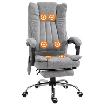 Best Buy Vinsetto 6-point vibration massage office chair faux leather heating recliner with retractable footrest grey offer