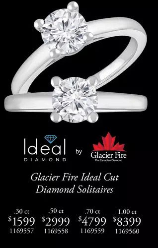 Charm Diamond Glacier fire 14k white gold 0.30ct ideal cut solitaire ring offer