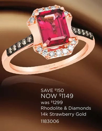 Charm Diamond Le vian 14k rose gold rhodolite & diamond ring offer