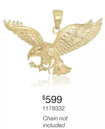 Charm Diamond 10k yellow gold eagle pendant offer