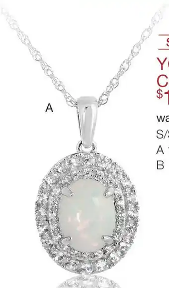 Charm Diamond Opal s/s pendant offer