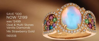 Charm Diamond Le vian 14k strawberry gold opal 0.28ct vanilla diamond multi stone ring offer