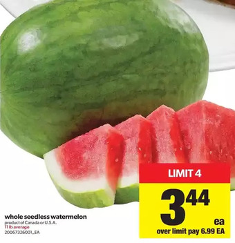 Real Canadian Superstore Whole seedless watermelon offer