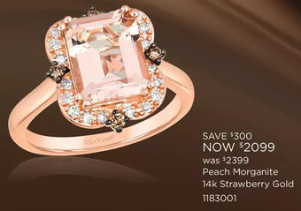 Charm Diamond Le vian 14k rose gold morganite and diamond ring offer