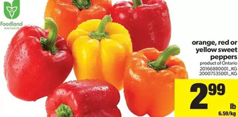 Real Canadian Superstore Orange, red or yellow sweet peppers offer