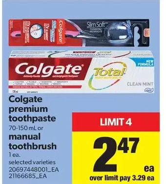 Real Canadian Superstore Colgate premium toothpaste or manual toothbrush offer