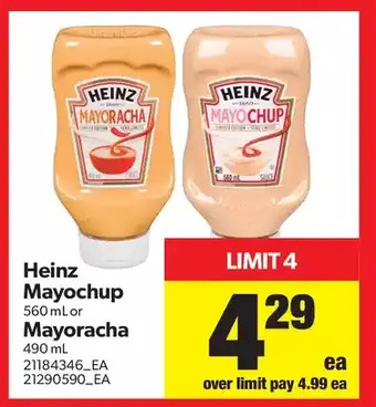 Real Canadian Superstore Heinz mayochup or mayoracha offer