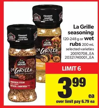 Real Canadian Superstore La grille seasoning or wet rubs offer