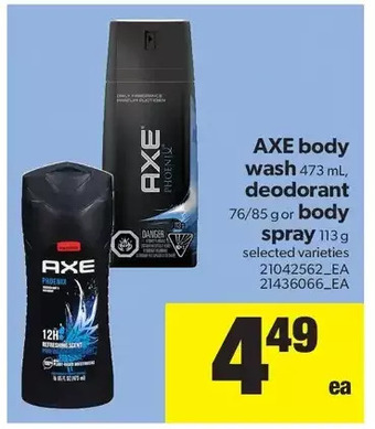 Real Canadian Superstore Axe body wash, deodorant or body spray offer