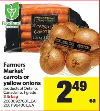Real Canadian Superstore Farmers market carrots or yellow onions offer