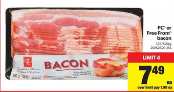 Real Canadian Superstore Pc or free from bacon offer