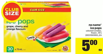 Real Canadian Superstore No name ice pops offer