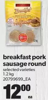 Real Canadian Superstore Breakfast pork sausage round offer