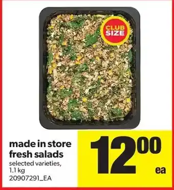 Real Canadian Superstore Made in store fresh salads offer