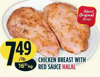 Marché Adonis Chicken breast with red sauce offer