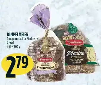 Marché Adonis Dimpflmeier pumpernickel or marble rye bread offer