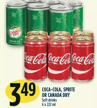 Marché Adonis Coca-cola, sprite or canada dry soft drinks offer
