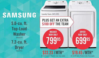 The Brick Samsung 7.2-Cu. Ft. Dryer offer