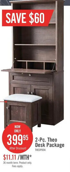 The Brick 2-Pc. Theo Desk Package offer