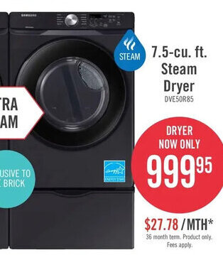 The Brick 7.5-Cu. Ft. Steam Dryer offer