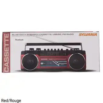 Giant Tiger Sylvania bluetooth boombox with cassette, usb-sd and fm/am radio playback offer