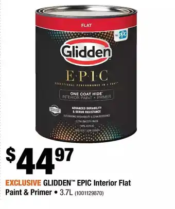 Glidden epic interior flat paint & primer