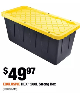Home Depot Hdx 208l strong box offer