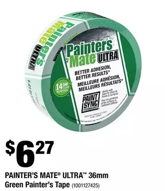 Home Depot Painter's mate ultra 36mm green painter's tape offer
