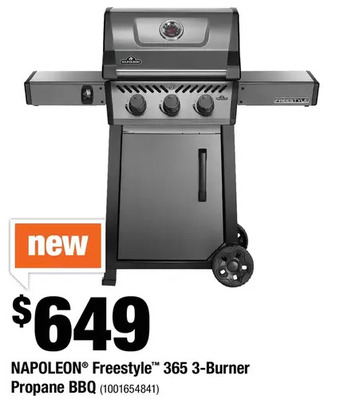 Home Depot Napoleon freestyle 365 3-burner propane bbq offer