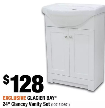Home Depot Glacier bay 24" clancey vanity set offer