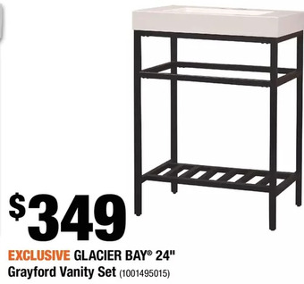 Home Depot Glacier bay 24" grayford vanity set offer