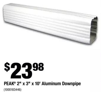 Home Depot Peak 2" x 3" x 10' aluminum downpipe offer