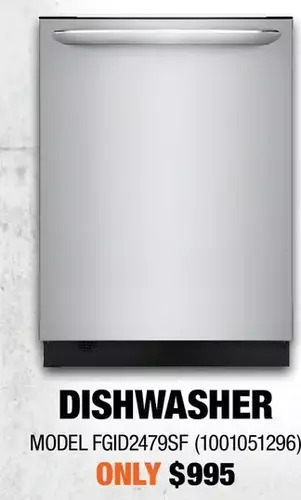 Home Depot Frigidaire gallery dishwasher offer