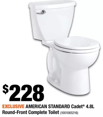 Home Depot American standard cadet 4.8l round-front complete toilet offer