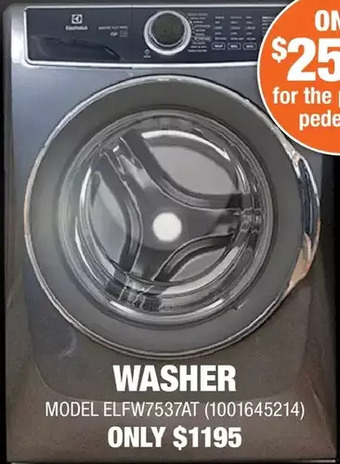 Home Depot Electrolux washer offer