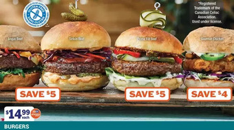 M & M Food Market Burgers offer