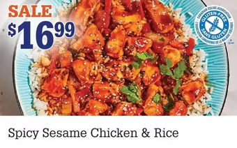 M & M Food Market Spicy sesame chicken & rice offer