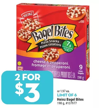 Giant Tiger Heinz bagel bites offer