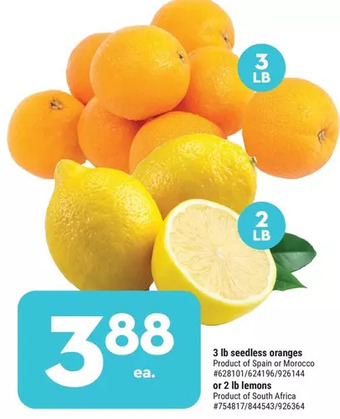 Giant Tiger 3 lb seedless oranges offer