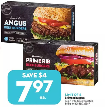 Giant Tiger Belmont burgers offer