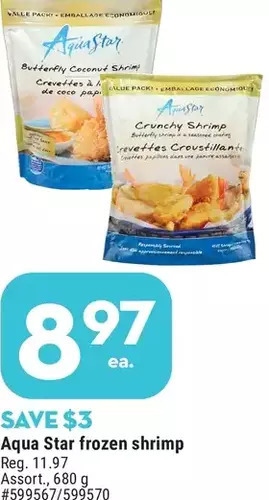 Giant Tiger Aqua star frozen shrimp offer