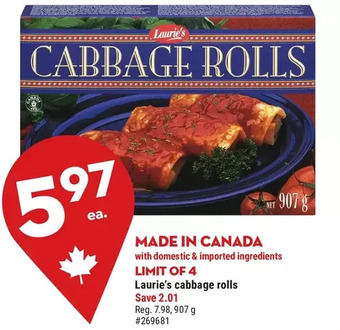 Giant Tiger Laurie's cabbage rolls offer