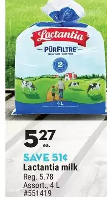 Giant Tiger Lactantia milk offer