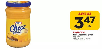 Giant Tiger Kraft cheez whiz spread offer